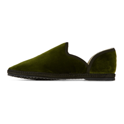 Shop The Row Kids Friulane Slippers In Forest Green