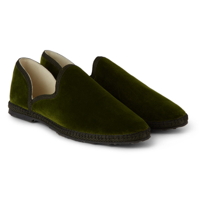 Shop The Row Kids Friulane Slippers In Forest Green