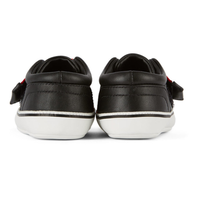 Shop Burberry Kids Black Icon Stripe Strap Slip-on Sneakers