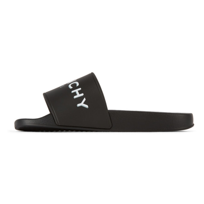 Shop Givenchy Kids Black Logo Slides In 09b Black