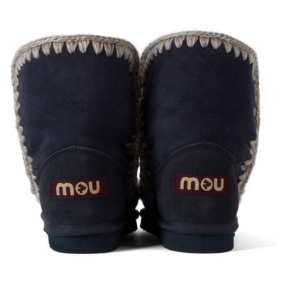 Shop Mou Kids Navy Ankle 18 Boots In Aby Abyss