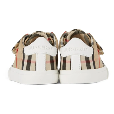 Shop Burberry Baby Vintage Check Markham Straps Sneakers In Archive Beige/white