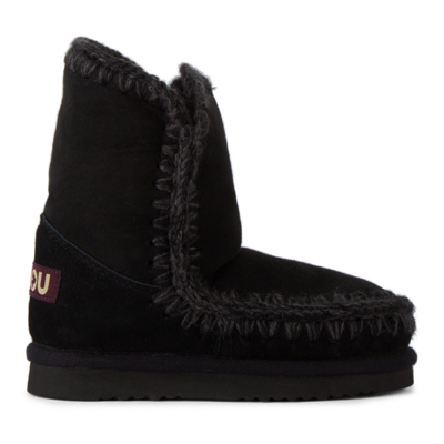 Shop Mou Kids Black Ankle 18 Boots In Bkbk Black