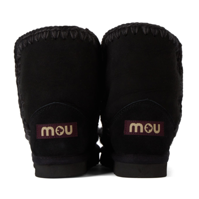 Shop Mou Kids Black Ankle 18 Boots In Bkbk Black