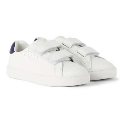 Shop Palm Angels Kids White & Navy New Tennis Sneakers In White Navy