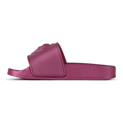 Shop Versace Kids Pink Medusa Slides In 1p860 Fuxia
