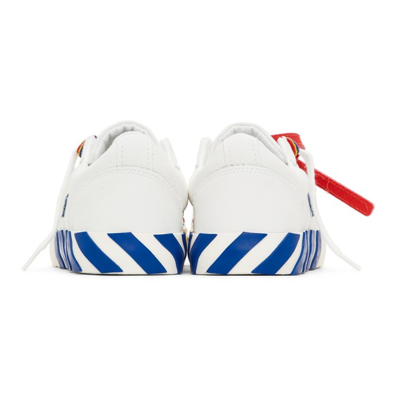 Shop Off-white Kids White & Blue Canvas Vulcanized Low Sneakers In White/blue