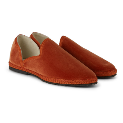 Shop The Row Kids Friulane Slippers In Burnt Orange