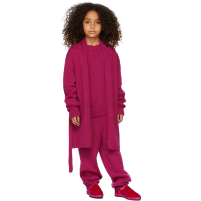 Shop The Row Kids Pink Friulane Slippers In Fuchsia