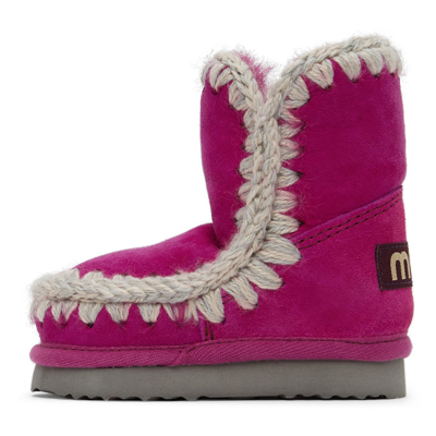 Shop Mou Baby Pink Suede Ankle Boots In Cyc Pink
