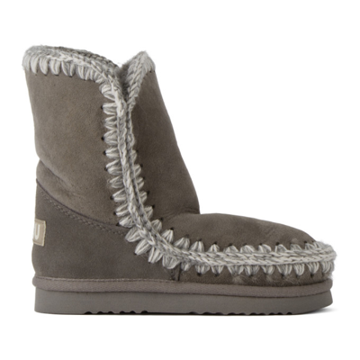 Shop Mou Kids Grey Ankle 18 Boots In Ngre Grey