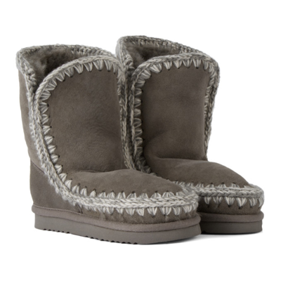 Shop Mou Kids Grey Ankle 18 Boots In Ngre Grey