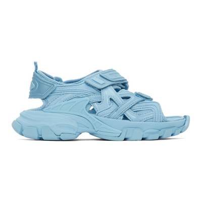 Shop Balenciaga Kids Blue Track Sandals In 4850 Baby Blue