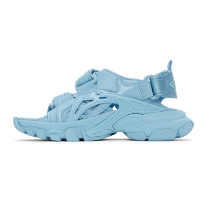 Shop Balenciaga Kids Blue Track Sandals In 4850 Baby Blue