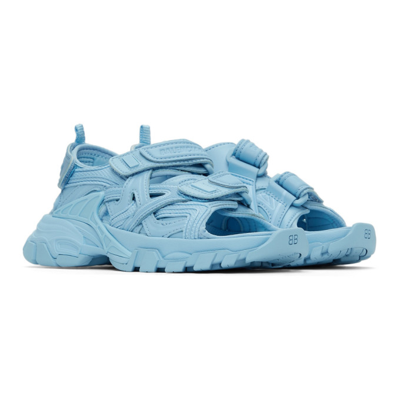 Shop Balenciaga Kids Blue Track Sandals In 4850 Baby Blue