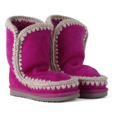 Shop Mou Kids Purple Ankle 18 Boots In Cyc Pink