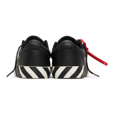 Shop Off-white Kids Black & White Calfskin Vulcanized Low Sneakers In Black/white
