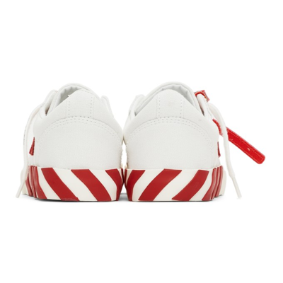 Shop Off-white Kids White & Red Canvas Vulcanized Low Sneakers In White/red