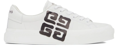 Shop Givenchy White Chito Edition 4g Print City Sport Sneakers In 116-white/black
