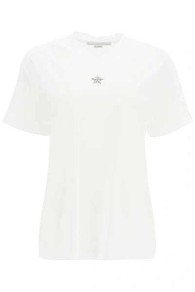 Shop Stella Mccartney T Shirt Con Crystal Star In Bianco