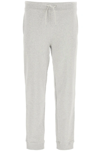 Shop Apc Pantaloni Jogger Con Stampa Logo In Grigio