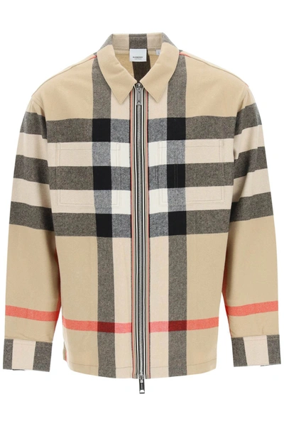 Shop Burberry Checked Zip In Multi