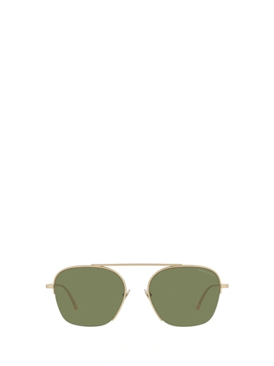Shop Giorgio Armani Aviator Frame Sunglasses In Gold