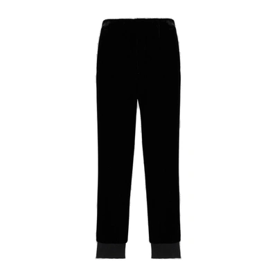 Shop Prada Straight Leg Velvet Pants In Black