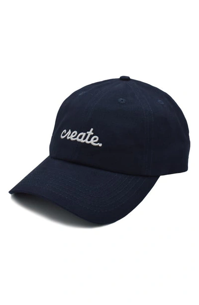 Shop A Life Well Dressed Create Statement Baseball Cap In Navy/ White