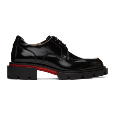 Shop Christian Louboutin Black Our Georges Lace-up Shoes In Bk01 Black