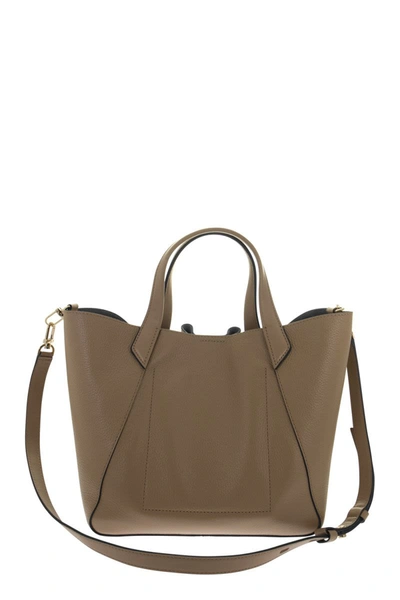 Shop Michael Kors Phoebe- Leather Handbag In Beige