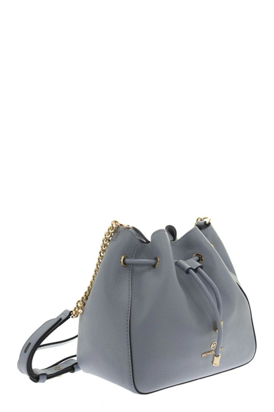 Shop Michael Kors Phoebe - Leather Crossbody Bag In Light Blue