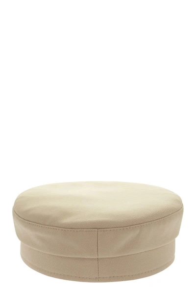 Shop Ruslan Baginskiy Pierced Cotton Baker Boy Cap In Beige