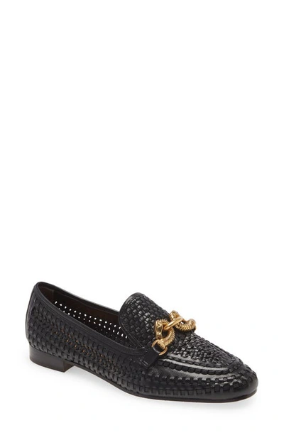 Shop Tory Burch Jessa Leather Loafer In Perfect Black / Perfect Black