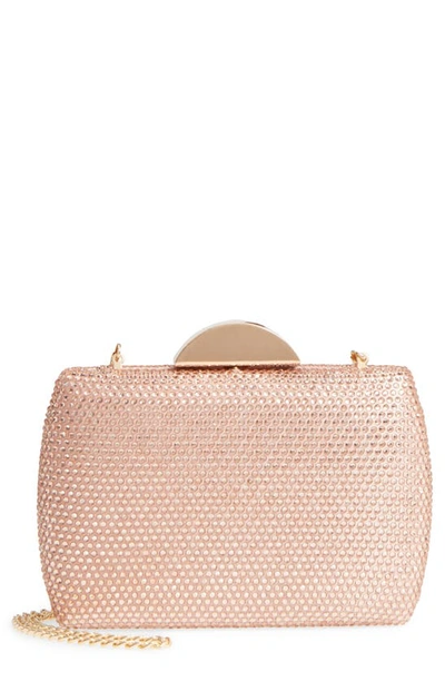 Shop Nina Pacey Crystal Minaudière In Rose Gold
