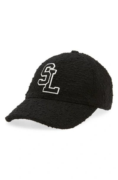 Shop Saint Laurent Casquette Tweed Baseball Cap In Black
