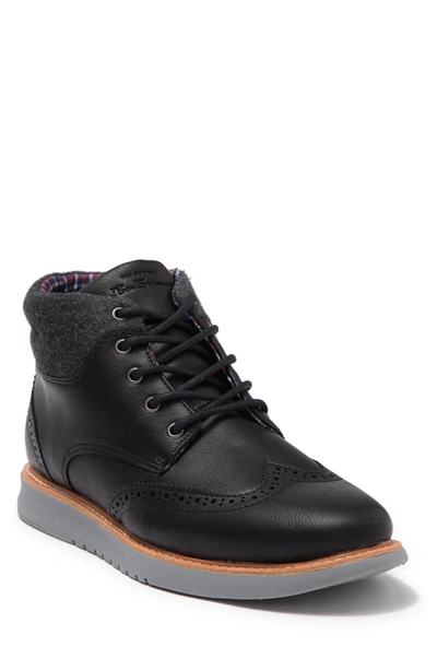 Shop Ben Sherman Omega Casual Wingtip Vegan Leather Boot In Black