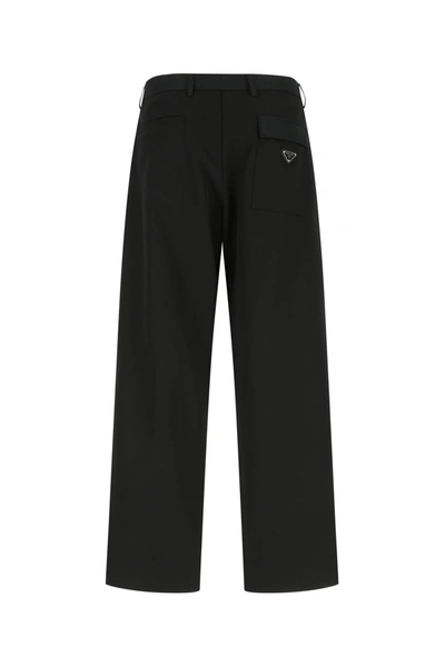 Shop Prada Black Wool Pant Black  Uomo 52