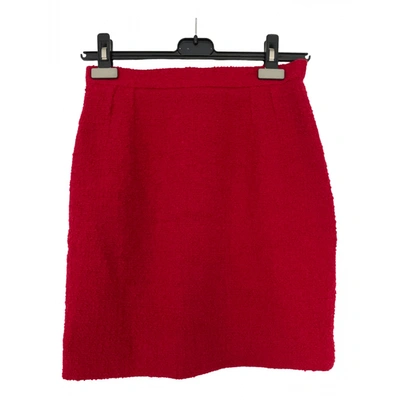 Pre-owned Valentino Wool Mini Skirt In Red
