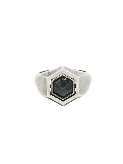 Shop M Cohen Hexagon Spinning Ring In Silver
