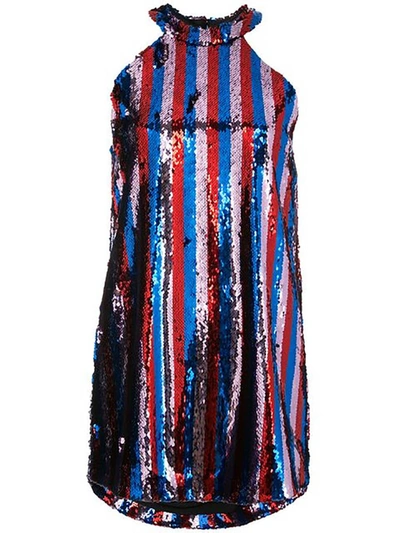 Shop Halpern Sequined Halter Dress In Multicolor
