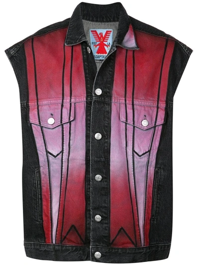 Shop Adaptation Denim Contrast Vest In Black