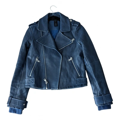 Pre-owned Marc By Marc Jacobs Leather Jacket In Blue