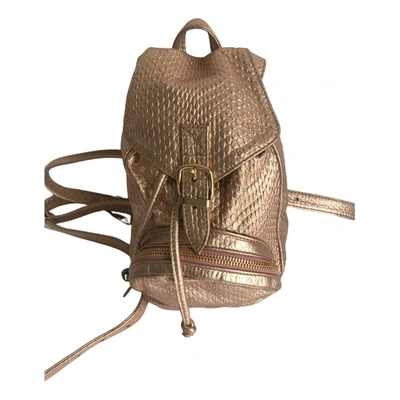 Pre-owned Versace Leather Backpack In Gold