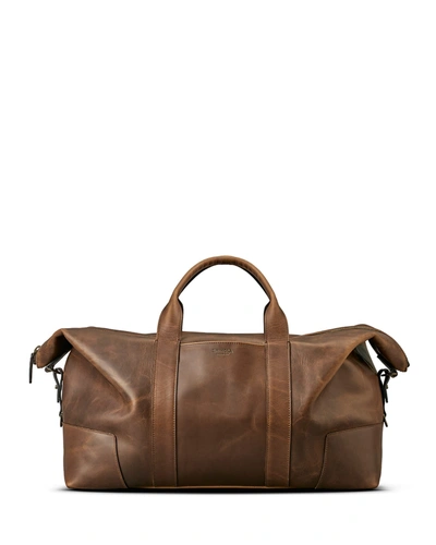 Shop Shinola Men's Navigator Large Leather Carryall Duffel Bag In Medium Brown