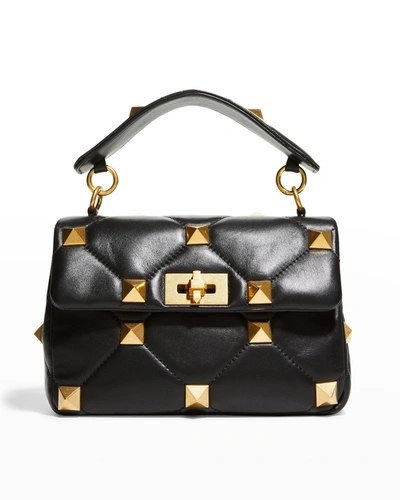 Valentino Garavani Roman Stud Medium Quilted Chain Shoulder Bag In Ginger Bread