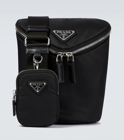 Shop Prada Nylon Crossbody Bag In Nero