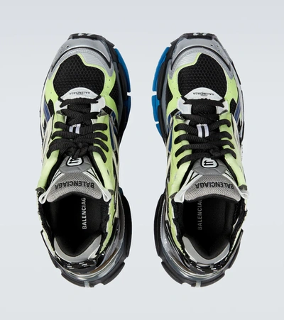 Shop Balenciaga Runner Sneakers In Green/blue/grey Beig