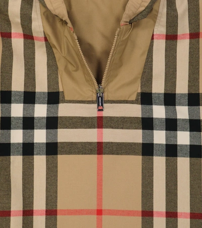 Shop Burberry Reversible Vintage Check Poncho In Archive Beige
