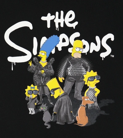 Shop Balenciaga X The Simpsons Tm & © 20th Television Cotton Hoodie In Black